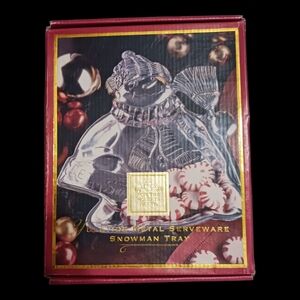 Lenox vtg serving snowman tray silver plate